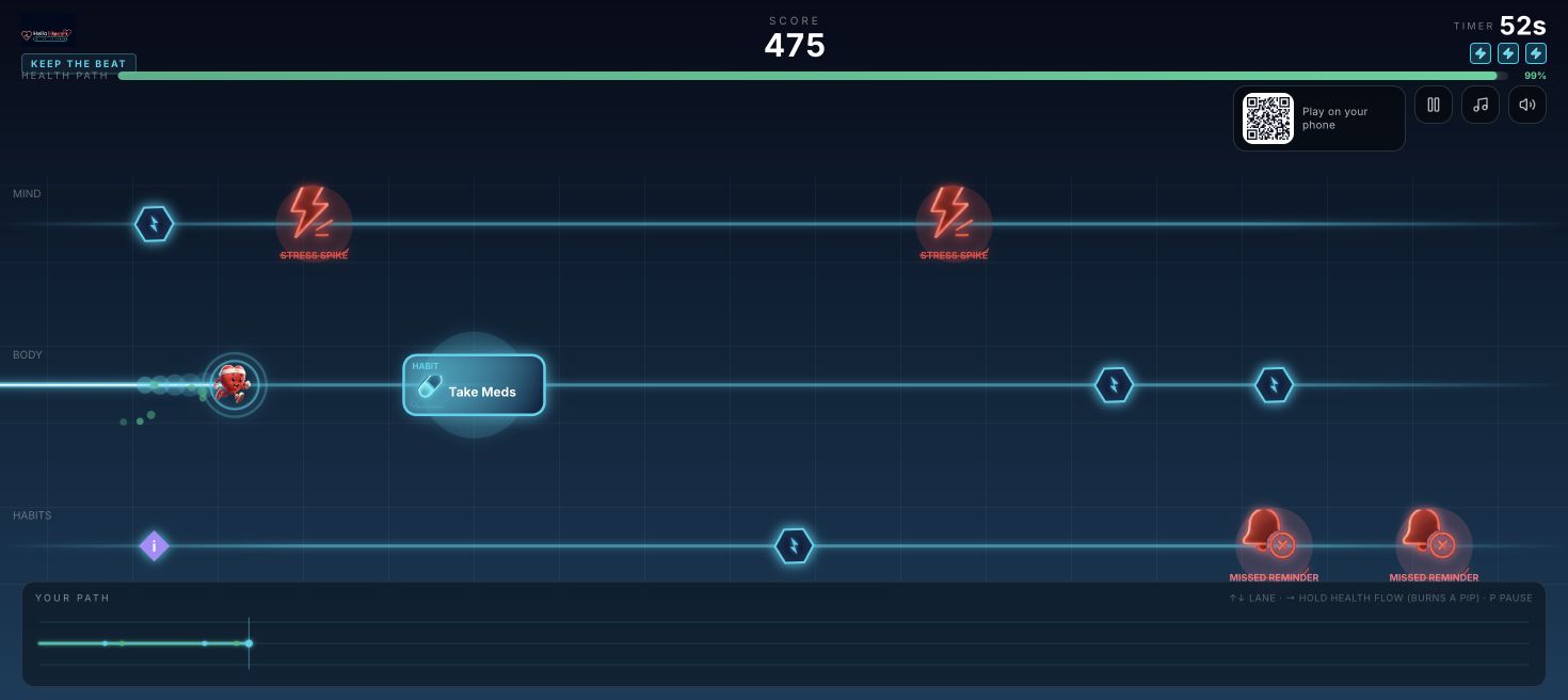 Heart Runner game screen